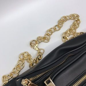 Bags - BLACK DESIGNER CHIC FRINGE FANNY PACK W/GOLD CHAIN Bags - BLACK DESIGNER CHIC FRINGE FANNY PACK W/GOLD CHAIN